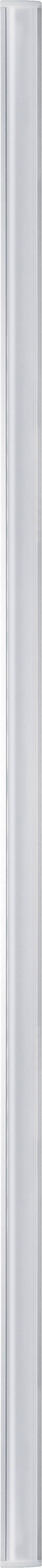 Strieborná, vertikálna, hladká plocha, ktorá jemne zlieva svetlo. Povrch pôsobí kovovým dojmom a mierne odráža svetlo.