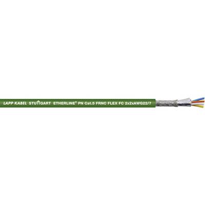 Ethernetový kábel od spoločnosti Lapp Kabel Stuttgart, s označením 'ETHERLINE PN Cat.5 FRNC FLEX FC 22840802'.