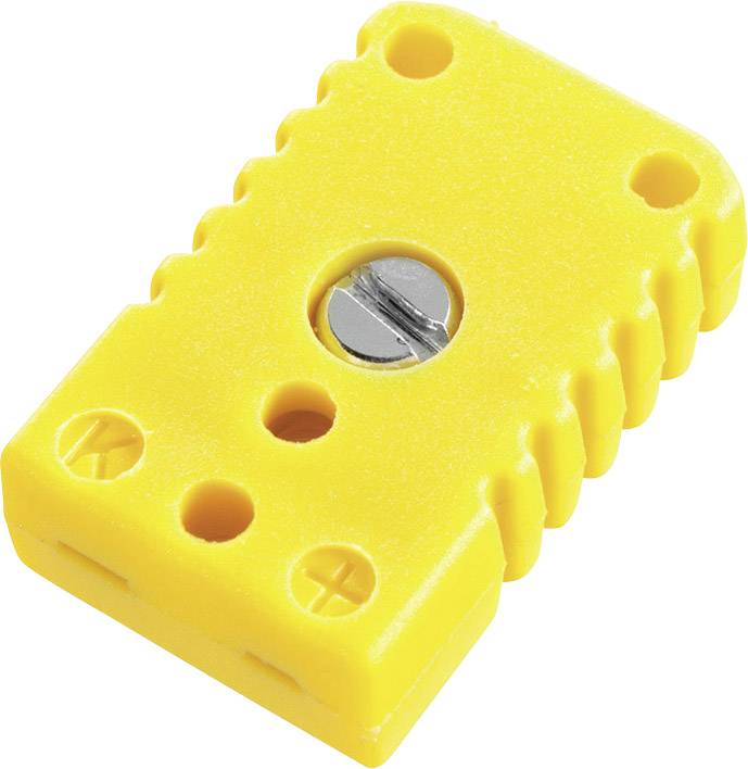 Žltý plastový blok s centrálnou kovovým skrutkou a viacerými otvormi, pravdepodobne súčasť stavebnice alebo upevňovacieho systému.