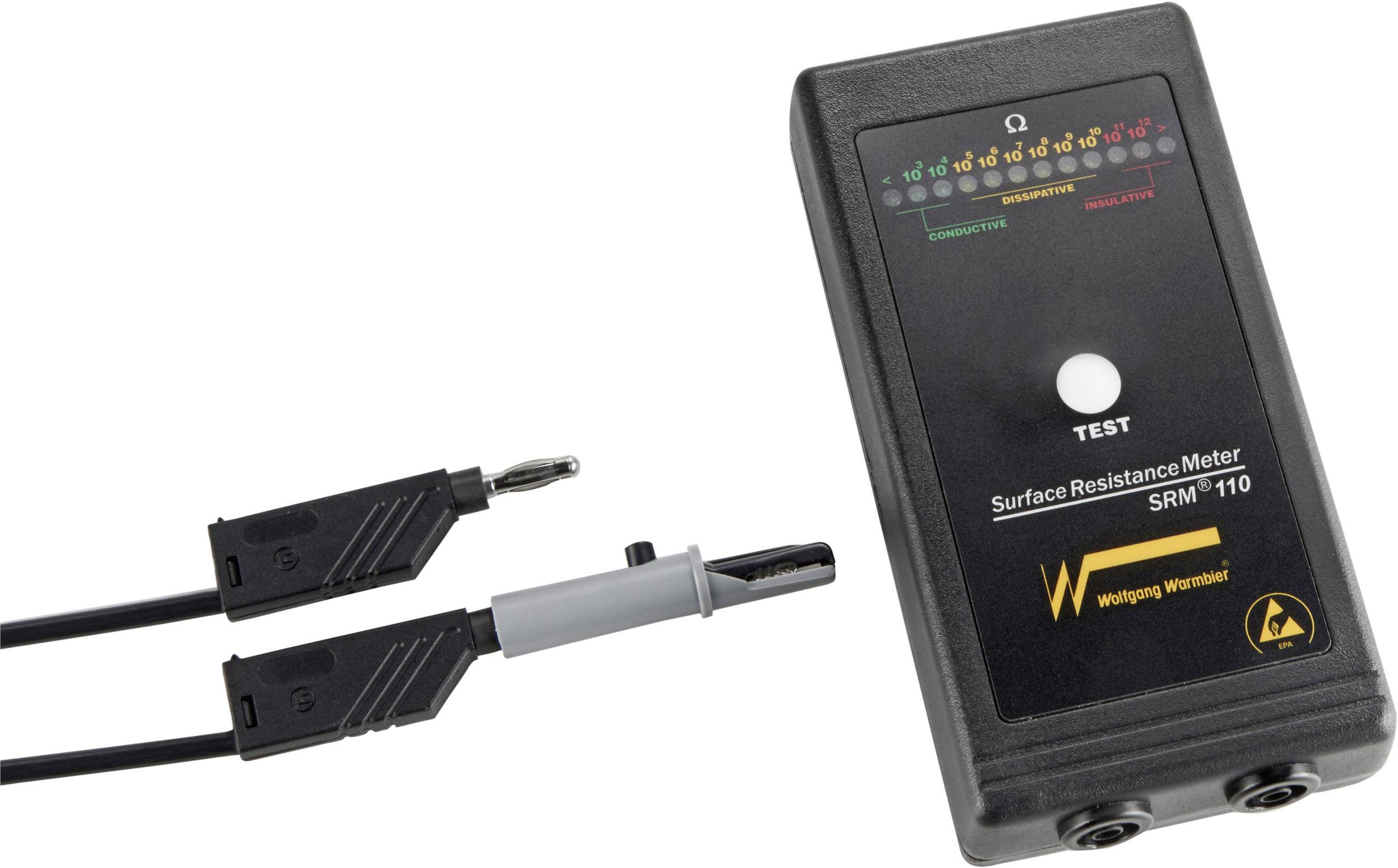Wolfgang Warmbier SRM®110 Kit tester ESD Superficiale, Dispersione incl. Custodia, incl. Cavo di messa a terra