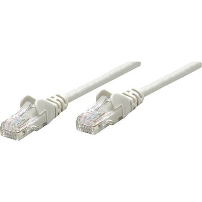 Dva biele ethernetové káble s RJ45 konektormi ležiace vedľa seba na bielom povrchu.