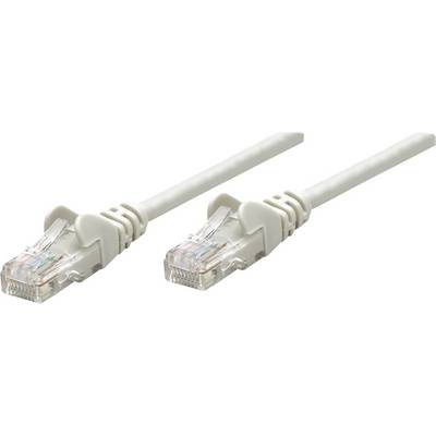 Dva biele ethernetové káble s RJ45 konektormi, ktoré sa používajú na prepájanie sietí v počítačových sieťach.