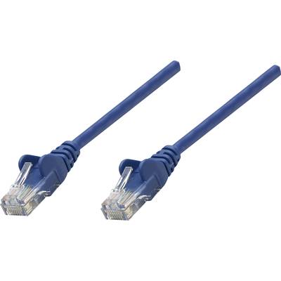 Dva modré sieťové káble s konektormi RJ45, vhodné na pripojenie počítačov a iných zariadení k internetu.