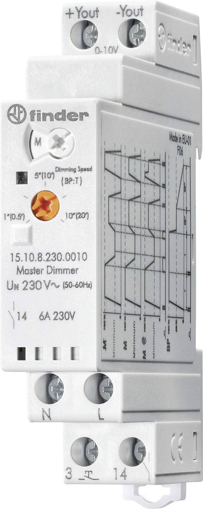 Finder 15.10.8.230.0010 Dimmer voor DIN-rail 1 stuk(s) Voedingsspanning (num):230 V/AC afbeelding