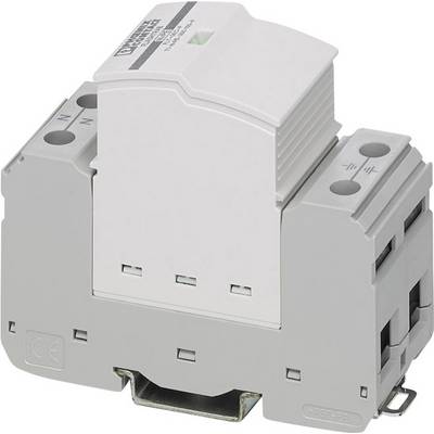 Sivý elektronický výkonový istič namontovaný na DIN lište. Na hornej strane je viditeľné firemné logo a zelená stavová indikácia.