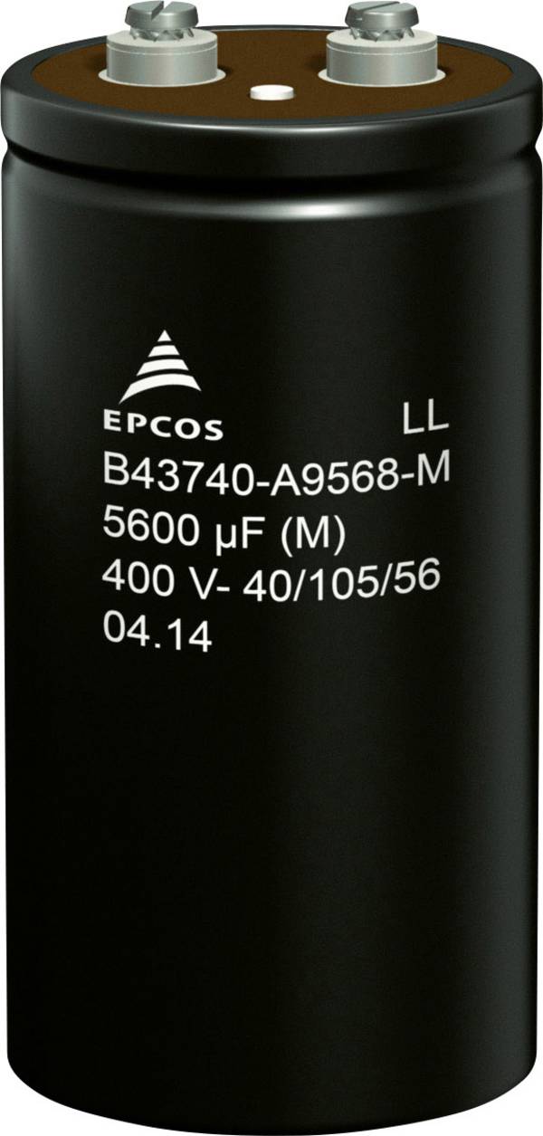TDK B43740A9568M000 elektrolytický kondenzátor skrutkový kontaktný prvok 5600 µF 400 V 20 % (Ø x v) 76.9 mm x 143.2 mm 32 ks Tray