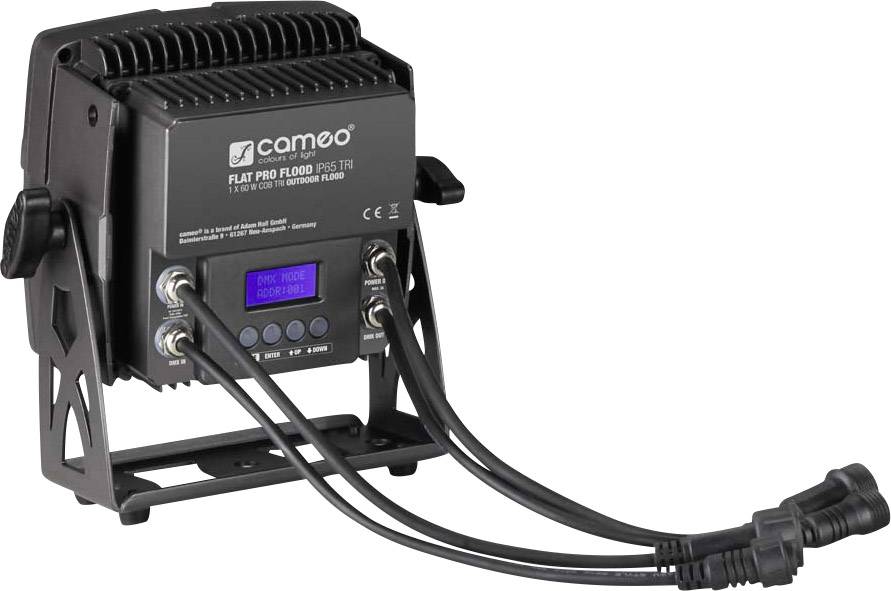 Čierna obdĺžniková LED svetelná riadiaca jednotka s káblovými prípojkami a malým digitálnym displejom na prednej strane.