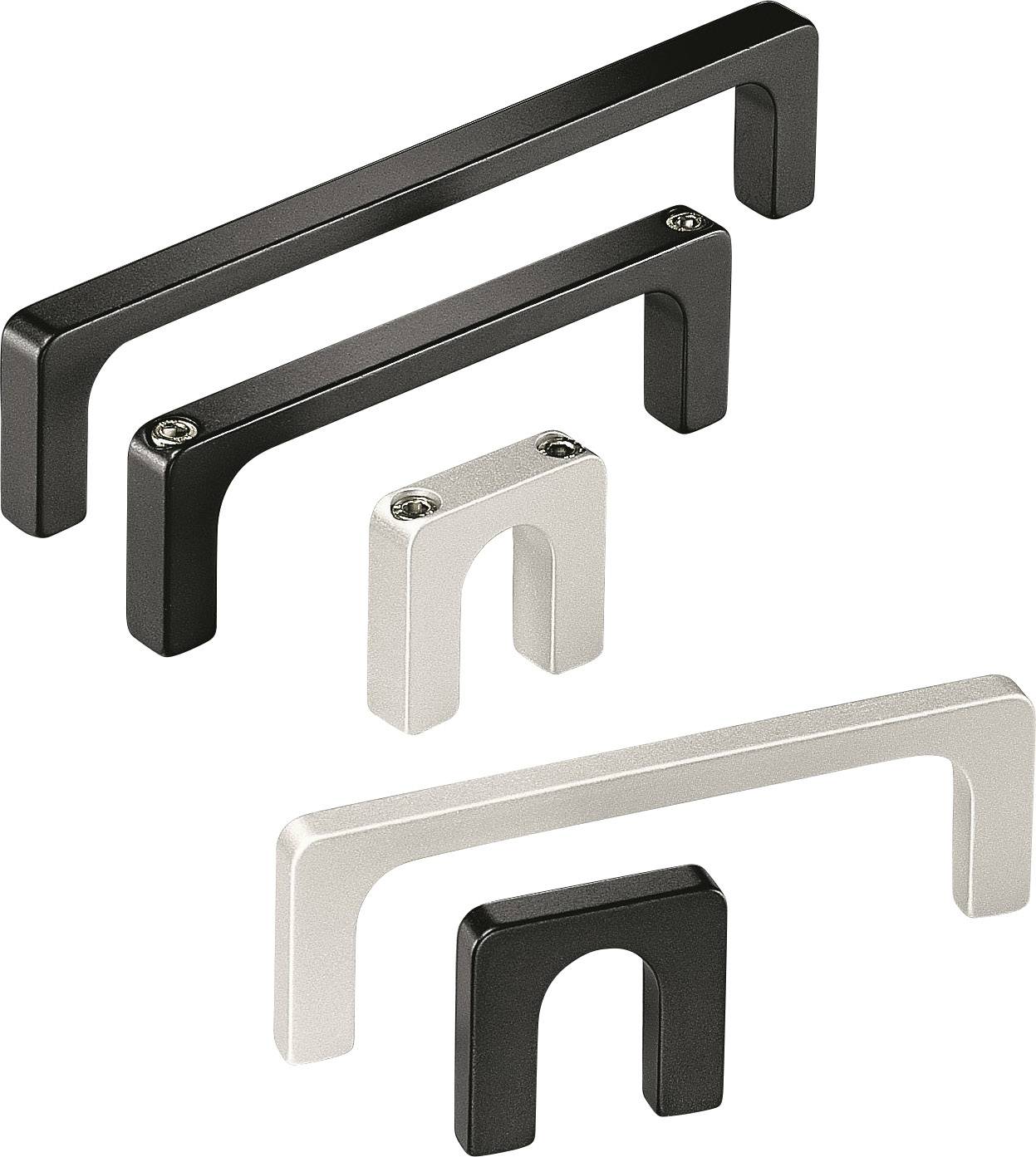 Rohde R3-12.120.04 Profielhandgreep Voor cilinderschroeven Zwart (l x b x h) 132 x 12 x 40 mm 1 stuk(s) afbeelding