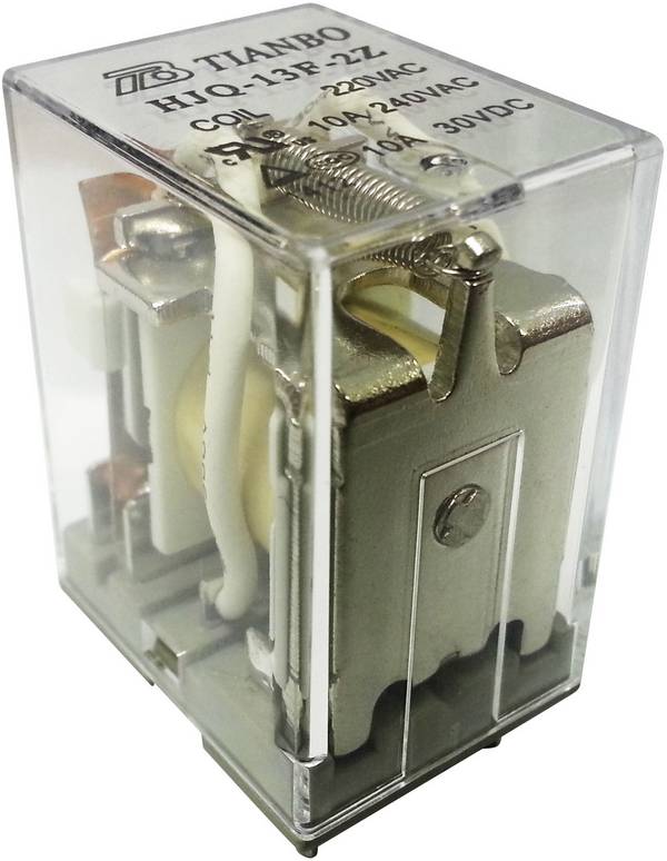 Tianbo Electronics HJQ-13F-2Z - 220/240VAC, 1366532 záťažové relé, monostabilný, 1 cievka, 30 V/DC, 250 V/AC, 15 A, 1 ks