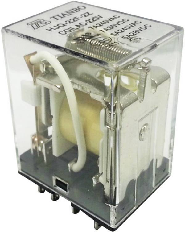 Tianbo Electronics HJQ-22F-2Z -220/240VAC, 1366536 záťažové relé, monostabilný, 1 cievka, 30 V/DC, 240 V/AC, 7 A, 1 ks