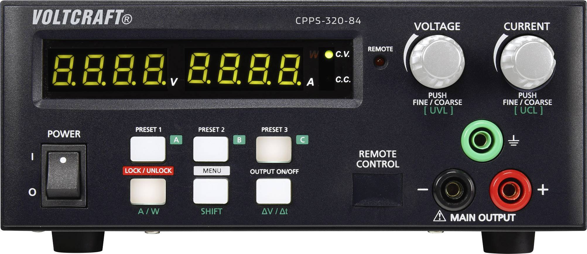 VOLTCRAFT CPPS-320-84 laboratórny zdroj s nastaviteľným napätím, Kalibrované podľa (Akreditované laboratórium SCS (SCS)), 0.02 - 84 , 0.01 - 10 A, 320 W, USB, možné diaľkovo ovládať, možné programovať, Auto-Range, výstup 1 x, CPPS-320-84-ISO