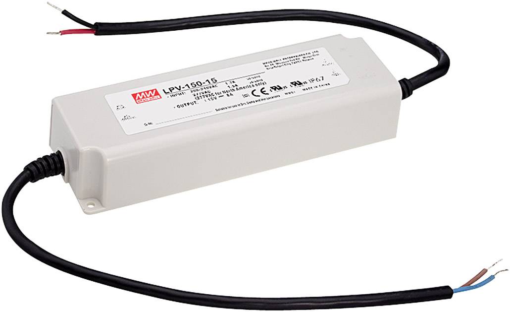 MEAN WELL LPV-150-24 LED-transformator Constante spanning 151 W 0 - 6.3 A 24 V/DC Niet dimbaar, Overbelastingsbescherming 1 stuk(s) afbeelding