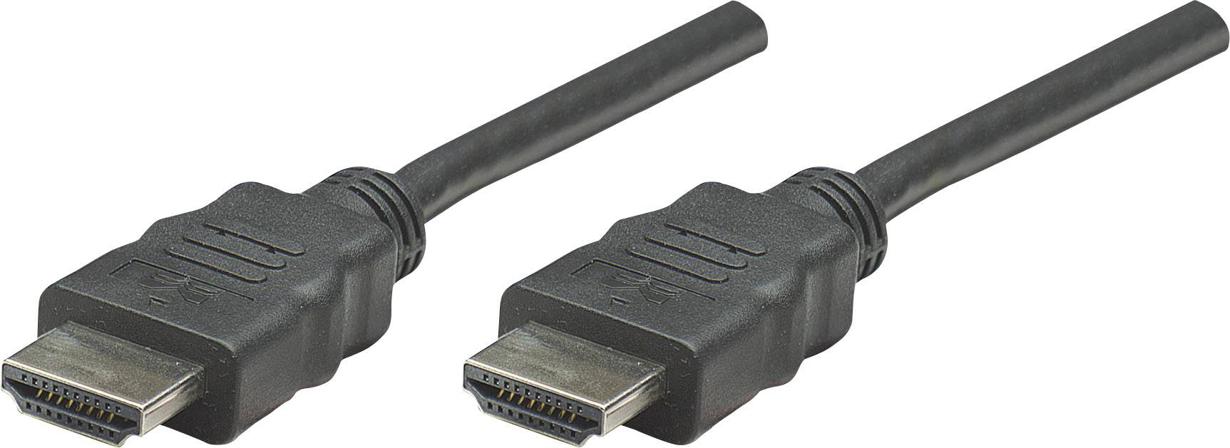 Manhattan HDMI Cavo Spina HDMI-A, Spina HDMI-A 1.00 m Nero 308816 Cavo HDMI