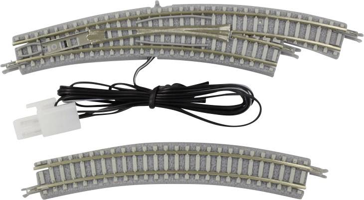 Rokuhan Z  rails (met ballastbed) 7297058 Gebogen wissel, Elektrisch, Rechts 30 &deg; 195 mm, 220 mm 1 stuk(s)