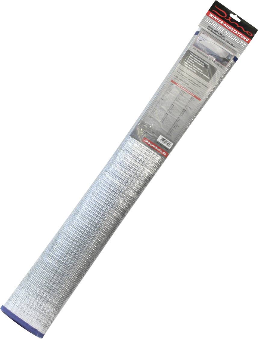 Rolka hliníkovej tkaniny s etiketou 'Tkanina na tienenie', strieborná, zabalená v obdĺžnikovom tvare, v plastovom obale.