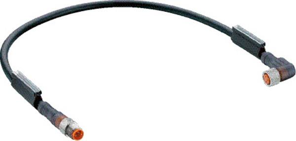 Belden 43655-1 Connettore confezionato per sensore o attuatore M8 Spina dritta, Presa angolata 0.60 m Numero di poli: 3 1 pz.