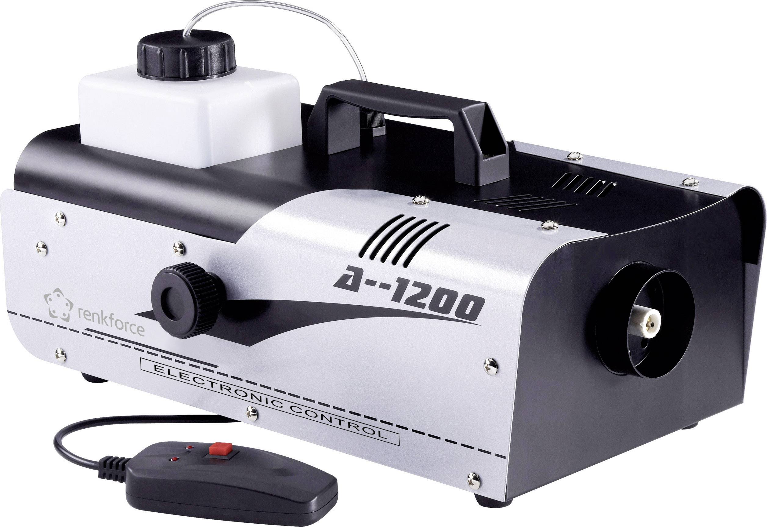 Hmlovač s čiernym krytom a bielou nádržou. Model 'A-1200'. S diaľkovým ovládaním.