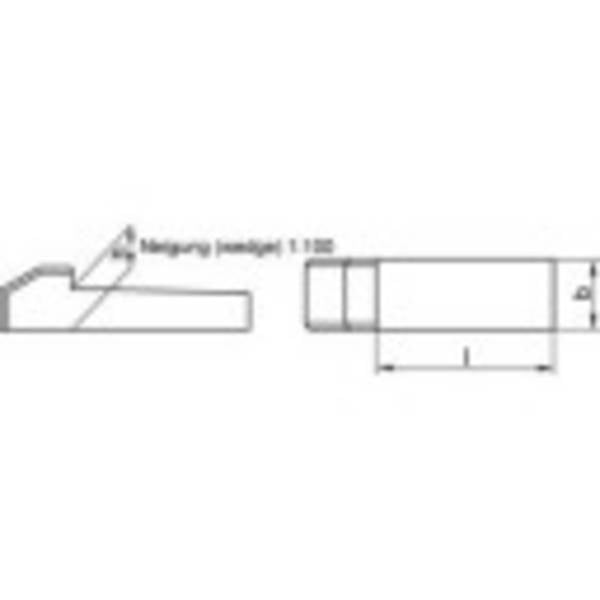 TOOLCRAFT  ocel C45K  klin s nosom (Ø x d) 10 mm x 45 mm  25 ks