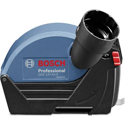 Profesionálny odsávač prachu Bosch pre uhlové brúsky, model GDE 125 EA-S, modro-čierny kryt, integrované odsávacie potrubie.