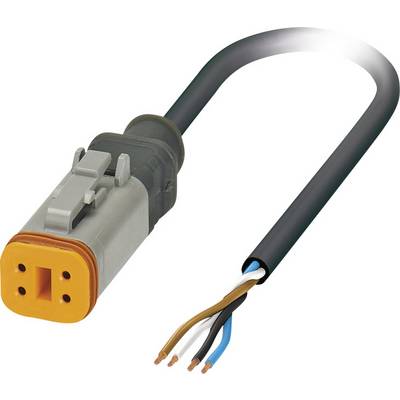 Elektrický konektor s odizolovanými koncami kábla a oranžovým tesniacim okrajom, vhodný pre elektrické prepojenia.