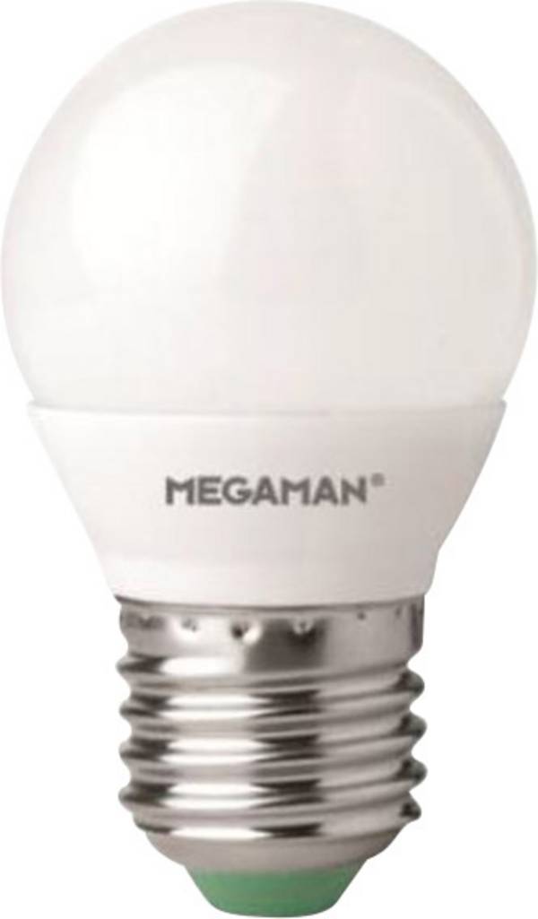 Megaman LG2605.5 E27 2800K LED  En.trieda 2021 F (A - G) E27 kvapkový tvar 5.5 W = 40 W teplá biela (Ø x v) 45 mm x 84 mm nestmievateľná 1 ks