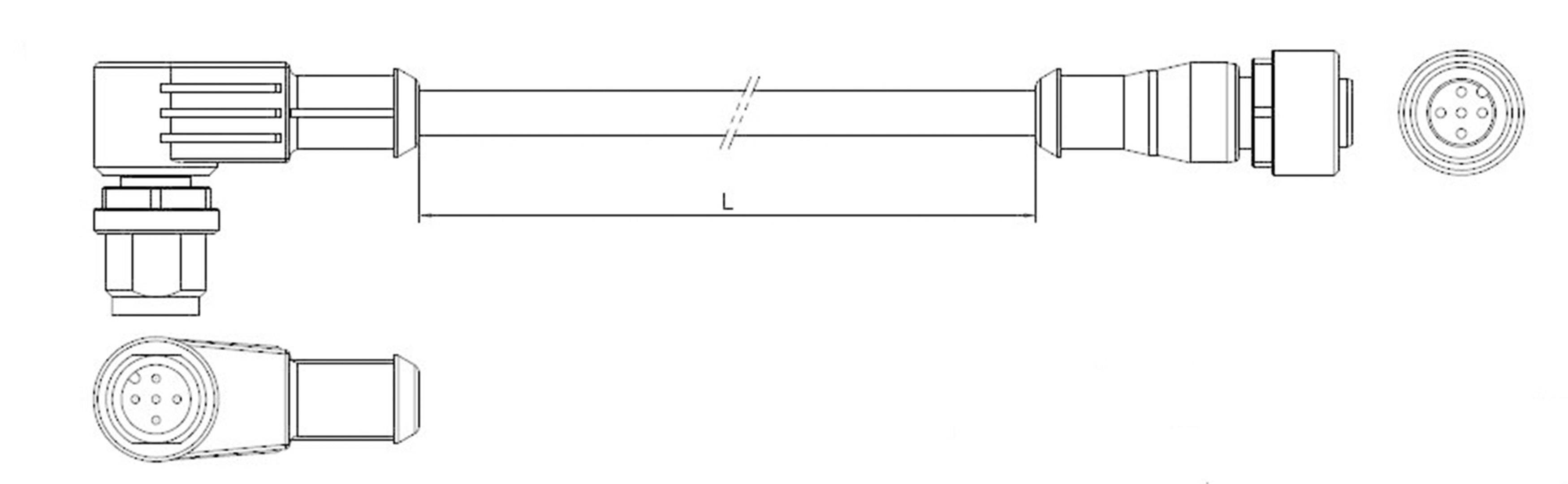 TE Connectivity 1-2273121-4 Sensor-, aktuator-stik, M12 Stik, vinklet, Tilslutning, lige 1.50 m Pol-tal (RJ): 4 1 stk