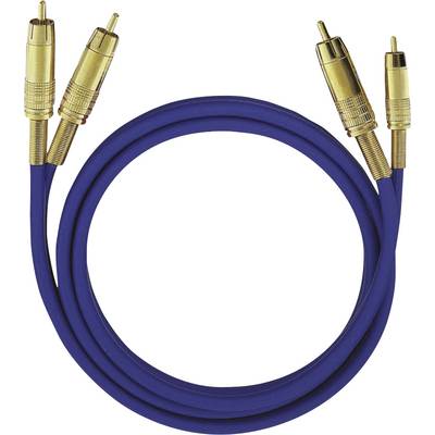 cinch audio prepojovací kábel [2x cinch zástrčka - 2x cinch zástrčka] 3.00 m modrá pozlátené kontakty Oehlbach NF 1 Mast