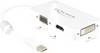 Delock 62630 DisplayPort / VGA / HDMI / DVI adaptér [1x mini DisplayPort zástrčka - 1x VGA zásuvka, HDMI zásuvka, DVI zásuvka 24+1-pólová] biela s feritovým jadrom 16.00 cm
