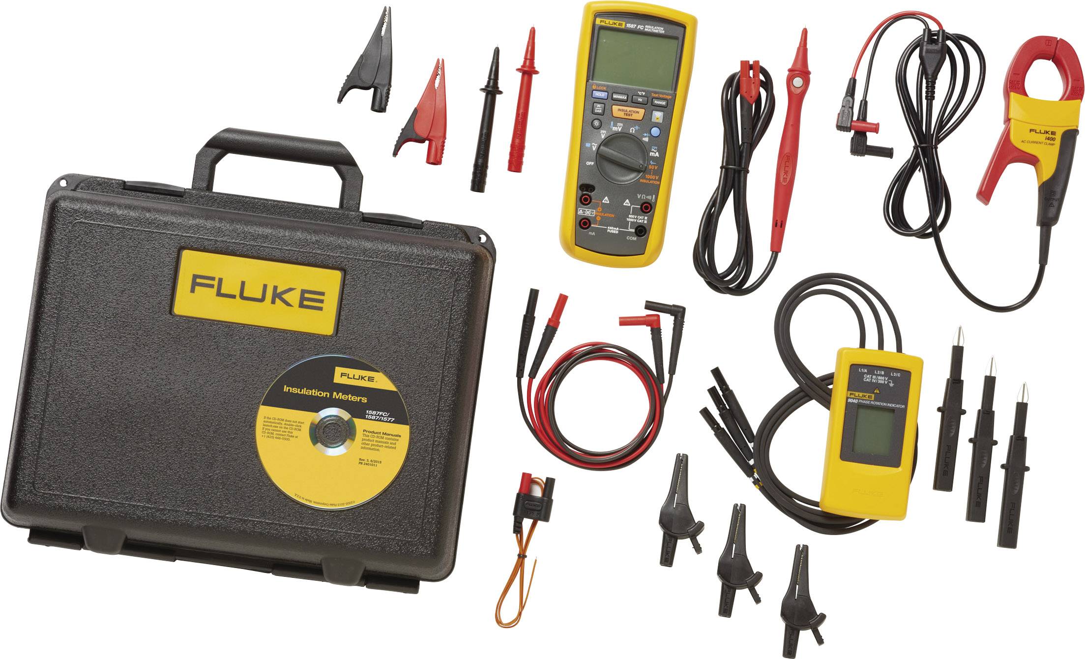 Fluke 1587/MDT FC Misuratore di isolamento 50 V, 100 V, 250 V, 500 V, 1000 V 2 GΩ