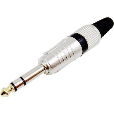 TRU COMPONENTS 1408827 jack konektor 6.35 mm zástrčka, rovná Pólov: 3 stereo strieborná 1 ks