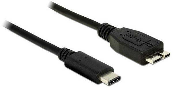 Delock USB kábel USB 3.2 Gen1 USB-C ® zástrčka, USB Micro-B 3.0 zástrčka 1.00 m čierna  83677