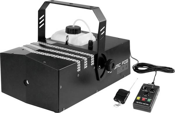 Eurolite DYNAMIC FOG 1200 výrobník hmly vrátane upevňovacieho strmeňa, vrátane diaľkového káblového ovládania, so svetelným efektom