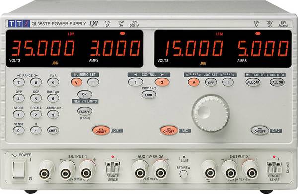 Aim TTi QL355T SII laboratórny zdroj s nastaviteľným napätím, 0 - 35 V/DC, 0 - 3 A, 228 W, výstup 3 x, 51170-1400