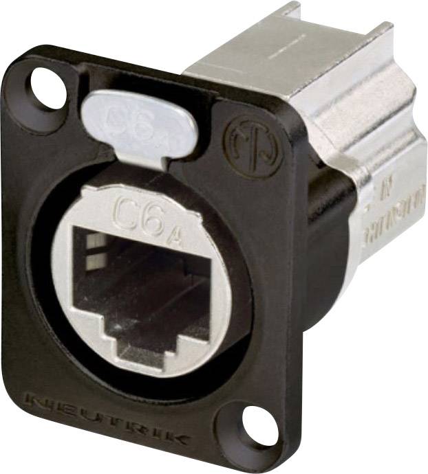 Neutrik NE8FDX-P6-B Connettore per dati RJ45 etherCON Serie D NE8FDX-P6-B Presa dritta Poli: 8P8C Nero 1 pz.