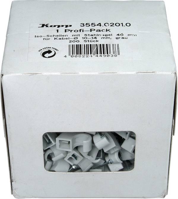 Kopp 355402010 klincové príchytky  355402010 Priemer káblového zväzku (rozsah) 10 do 14 mm   sivá 200 ks