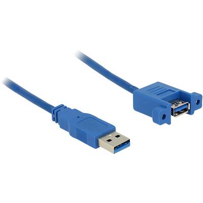 Modré obojstranné predlžovacie USB káble so štandardným USB konektorom na ľavej strane a USB zásuvkou na pravej strane.