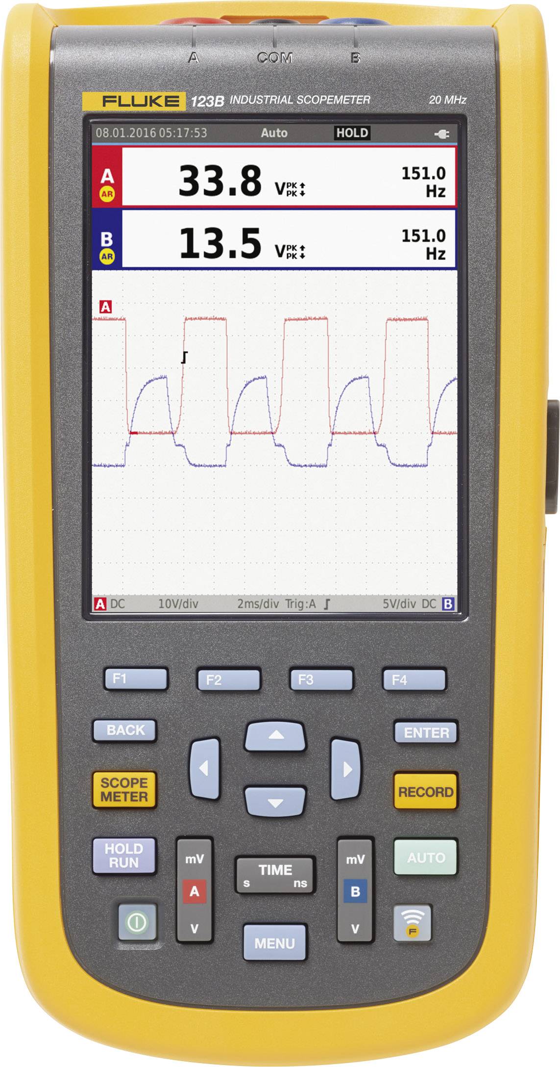 Fluke 123B/EU Oscilloscopio portatile 20 MHz 2 canali 4 kSa/s Funzioni multimetro 1 pz.