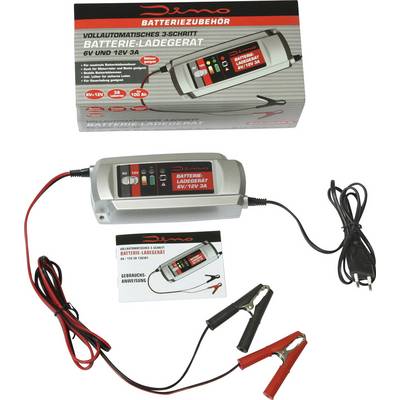 Nabíjačka pre 6V a 12V batérie, plne automatická, s káblami a svorkami. Balenie a návod sú zobrazené.