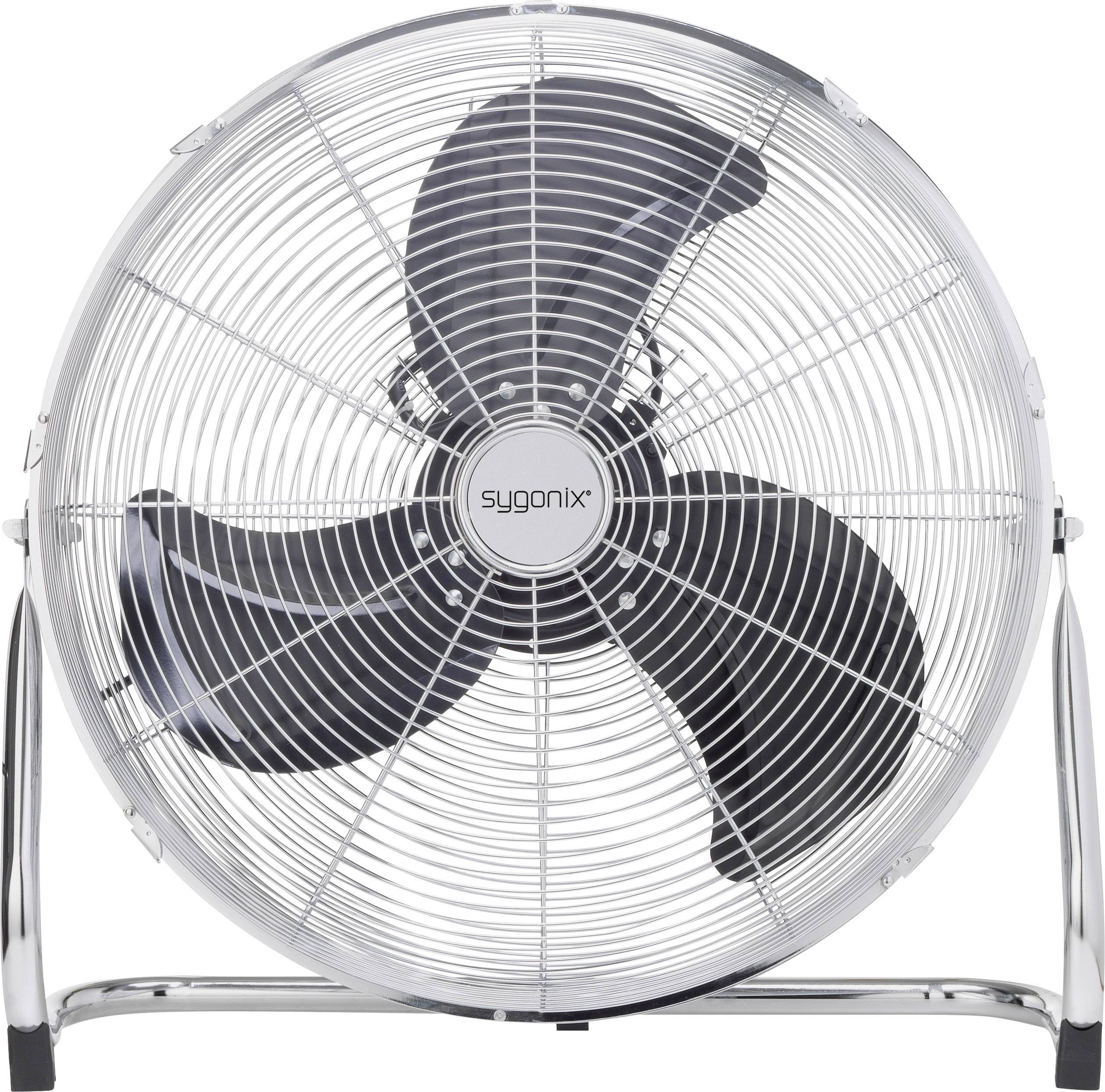 Sygonix FE-50A Vloerventilator 140 W (&Oslash; x h) 590 mm x 590 mm Zilver