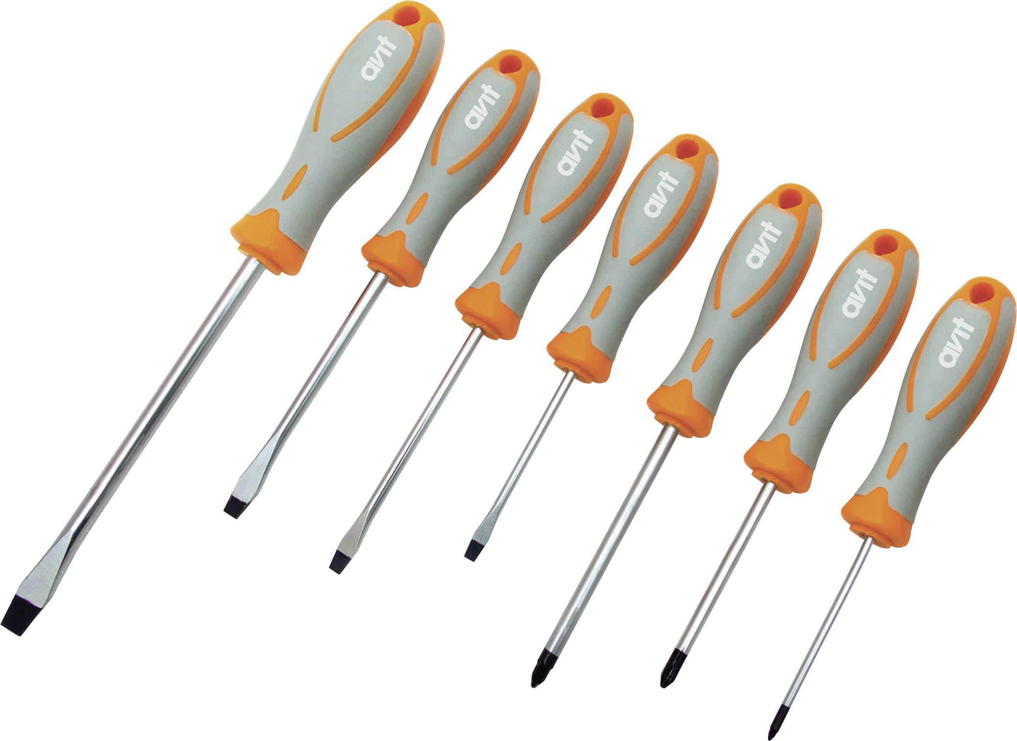 AVIT Schroevendraaierset Werkplaats 7-delig Plat, Plus/minus afbeelding