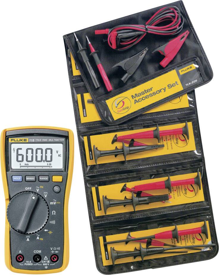 Fluke FLK115/TLK-225-1 Multimetro portatile digitale CAT III 600 V Display (Counts): 6000