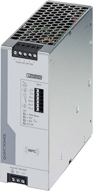 Phoenix Contact 2904601 Alimentatore per guida DIN 24 V/DC 10 A Num. uscite:1 x Contenuto 1 pz.