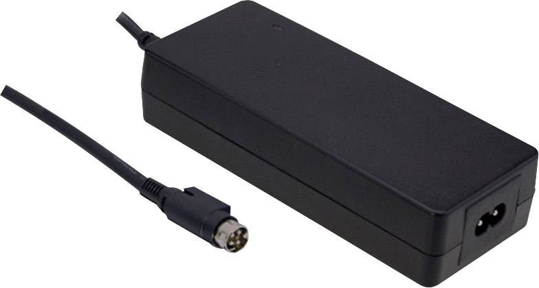 Čierna sieťová nabíjačka s káblom. Vhodná pre elektronické zariadenia.