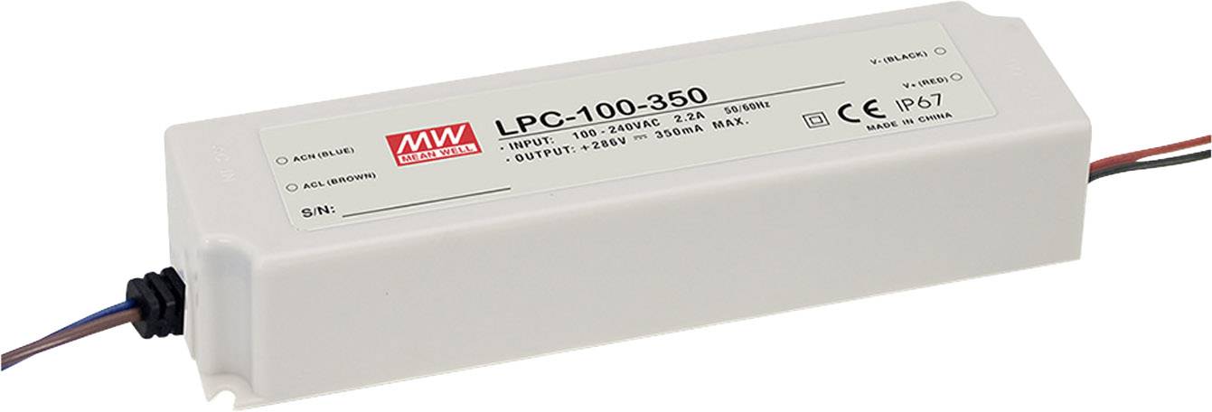 MW Mean Well LPC-100-1050 Driver per LED Corrente costante 100 W 1.05 A 48 - 96 V/DC non dimmerabile, Protezione sovraccarico 1 pz.
