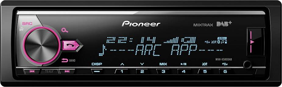 Pioneer MVH-X580DAB Autoradio Sintonizzatore DAB+, Collegamento per controllo remoto da volante, Vivavoce Bluetooth®
