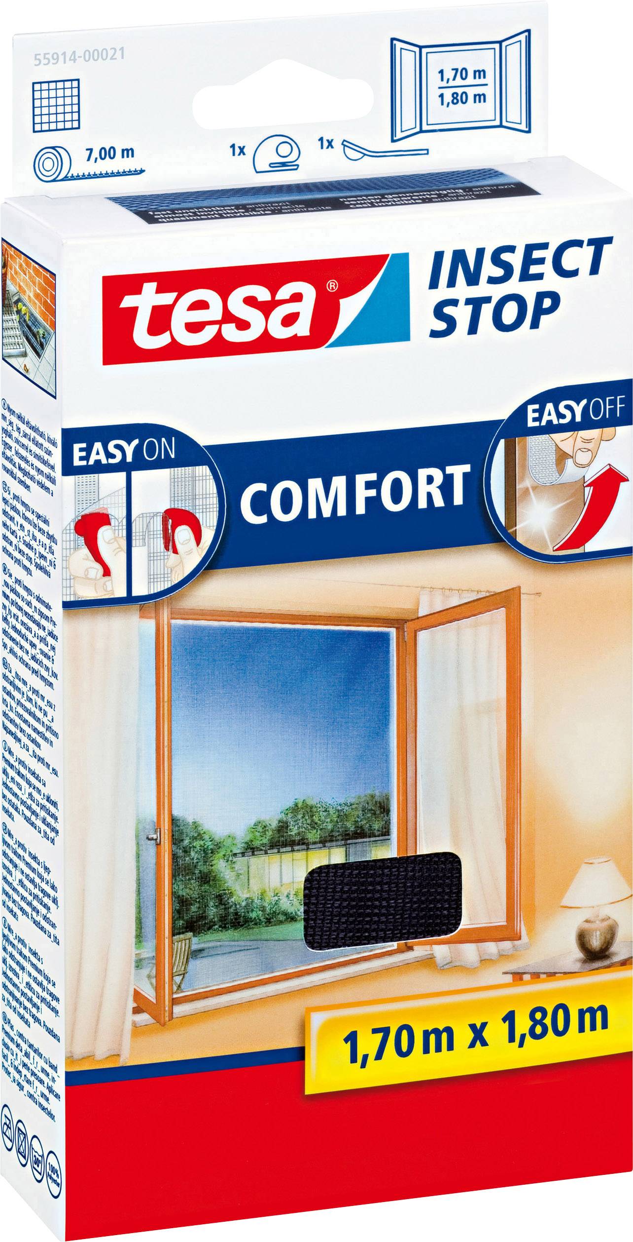 tesa COMFORT 55914-00021-00 sieťka proti hmyzu (š x v) 1800 mm x 1700 mm antracitová 1 ks
