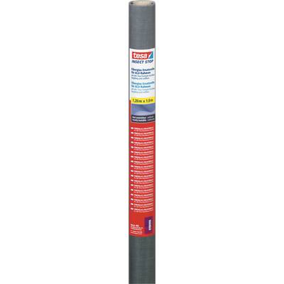 Zvitok produktu s červenou, bielou a modrou etiketou. Text: 'tesa Insect Stop'. Rozmery: 1,20 m x 1,50 m. Vhodné pre okná.