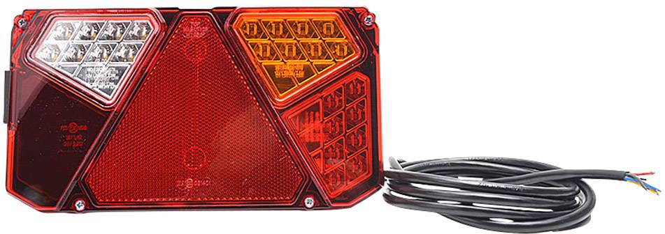 SecoRüt zadné svetlá prívesu otvorené konce blinker, brzdové svetlo, zadné svetlá, reflektor, zadné svetlomety, osvetlenie ŠPZ pravá, vzadu 12 V, 24 V priehľadné