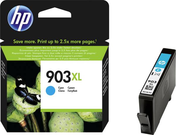 HP 903XL Ink  originál zelenomodrá T6M03AE atramenty