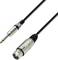 Čierny kábel so 6,3-mm jack konektorom na ľavej strane a XLR konektorom na pravej strane. Slúži na prepojenie audio zariadení.